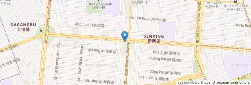 Mapa de ubicacion de 上海商業儲蓄銀行 en Taiwan, Kaohsiung, 新興區.
