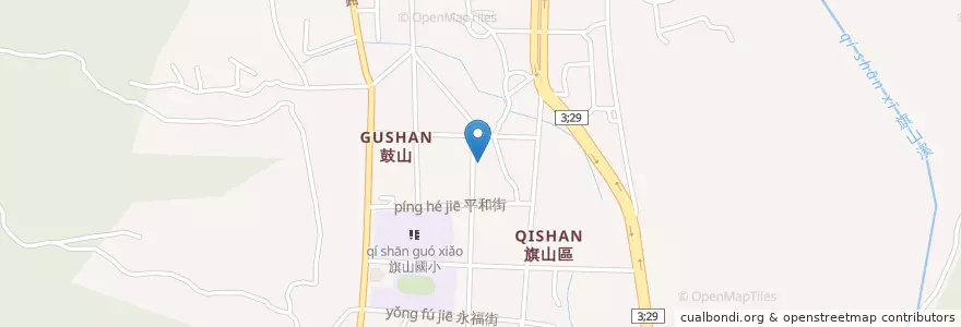 Mapa de ubicacion de 陽信商業銀行 en Taiwán, Kaohsiung, 旗山區.