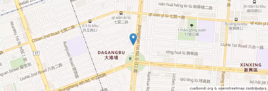 Mapa de ubicacion de 臺灣中小企業銀行 en 臺灣, 高雄市, 新興區.