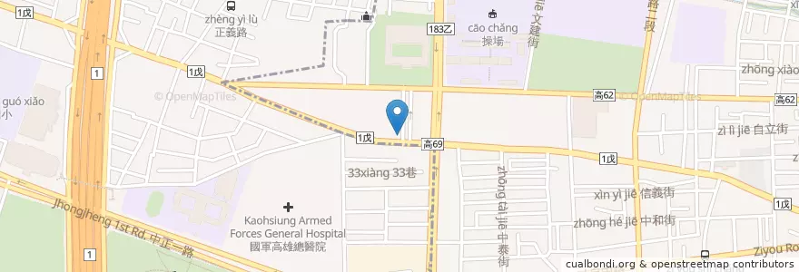 Mapa de ubicacion de 台新國際商業銀行 en 타이완, 가오슝시, 펑산구.