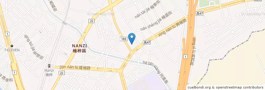 Mapa de ubicacion de 陽信商業銀行 en 타이완, 가오슝시, 난쯔구.