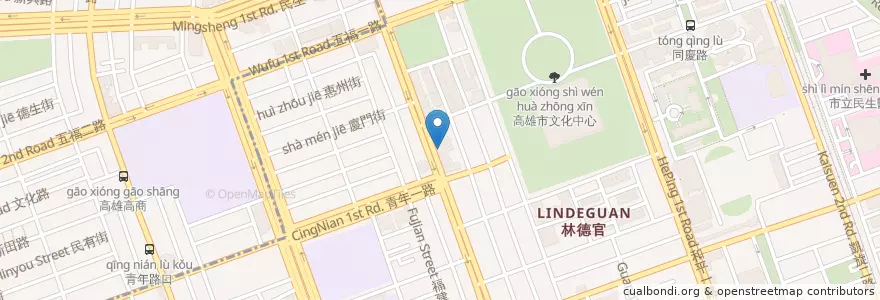 Mapa de ubicacion de 合作金庫商業銀行 en تايوان, كاوهسيونغ, 苓雅區.