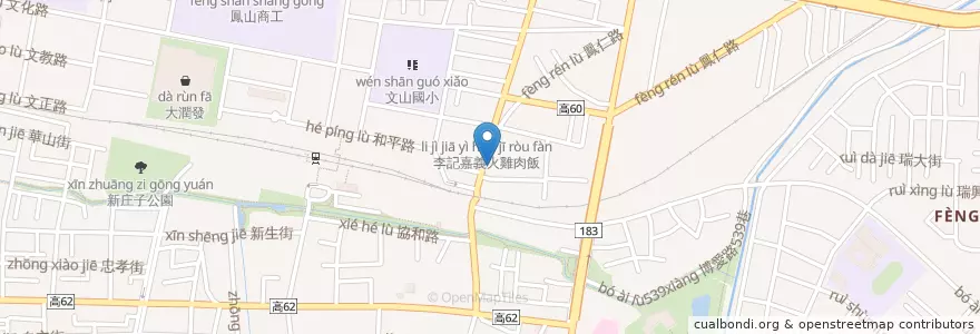 Mapa de ubicacion de 合作金庫商業銀行 en Taiwan, Kaohsiung, Fengshan District.