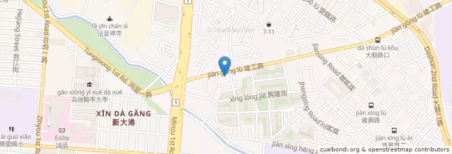 Mapa de ubicacion de 元大商業銀行 en Taiwan, Kaohsiung, 三民區.