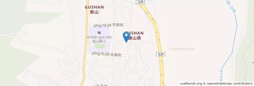 Mapa de ubicacion de 合作金庫商業銀行 en تايوان, كاوهسيونغ, 旗山區.