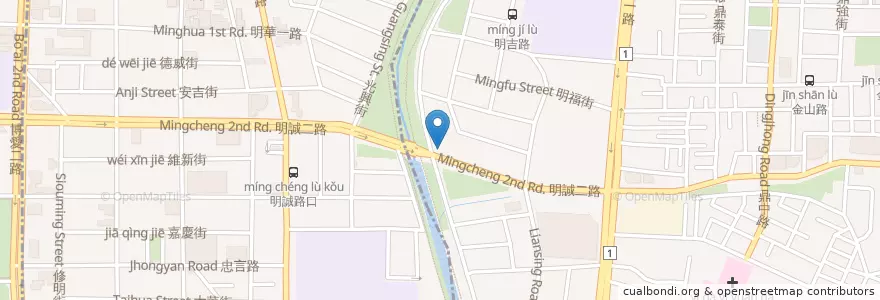 Mapa de ubicacion de 玉山銀行-北高雄分行 en 타이완, 가오슝시, 싼민구, 쭤잉구.