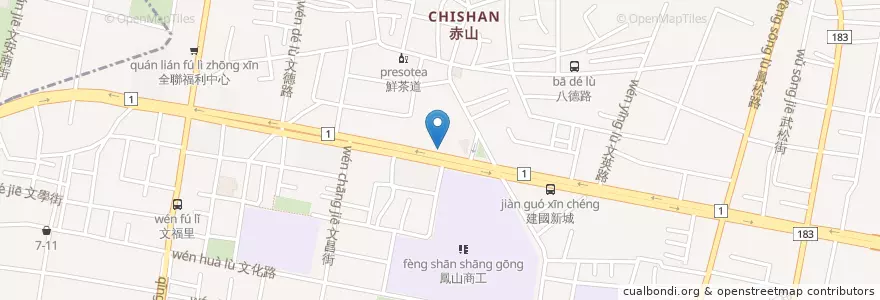 Mapa de ubicacion de 臺灣中小企業銀行 en Taiwan, Kaohsiung, 鳳山區.