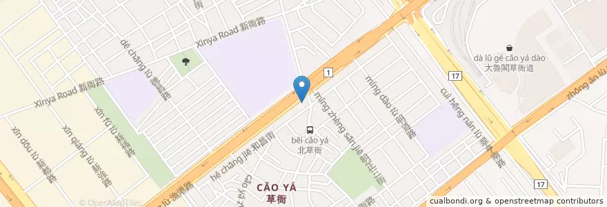 Mapa de ubicacion de 元大商業銀行 en Taiwan, Kaohsiung, Qianzhen District.