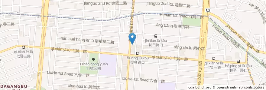 Mapa de ubicacion de 臺灣中小企業銀行 en تایوان, کائوهسیونگ, 新興區, 三民區.