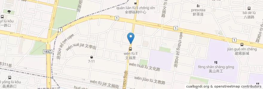 Mapa de ubicacion de 遠東國際商業銀行 en Taiwan, Kaohsiung, Fengshan.