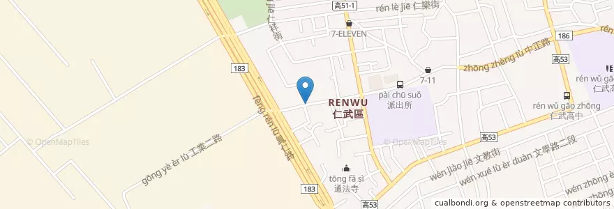 Mapa de ubicacion de 華南商業銀行 en Taiwan, Kaohsiung, Distretto Di Renwu.