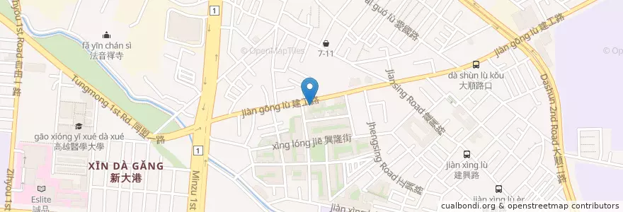 Mapa de ubicacion de 合作金庫商業銀行 en Tayvan, Kaohsiung, 三民區.
