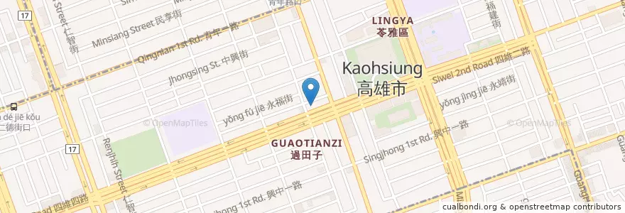 Mapa de ubicacion de 凱基商業銀行 en Taiwan, Kaohsiung, 苓雅區.