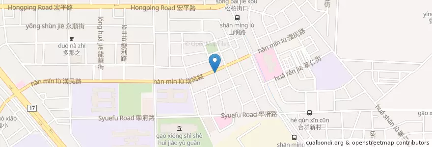 Mapa de ubicacion de 元大商業銀行 en Taiwan, Kaohsiung, Distretto Di Xiaogang.