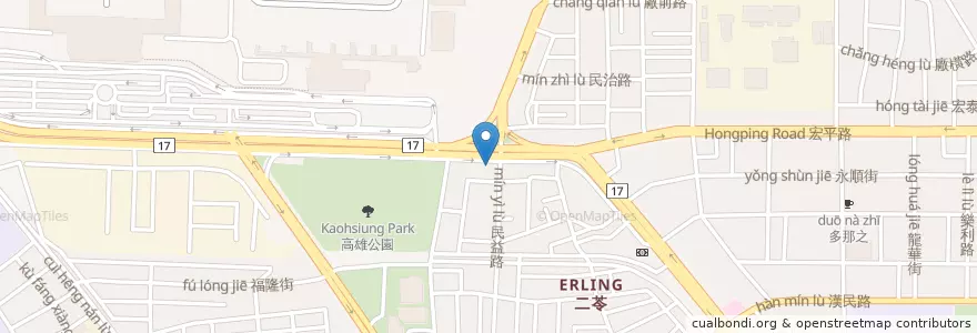 Mapa de ubicacion de 臺灣銀行 en Taiwán, Kaohsiung, 小港區.