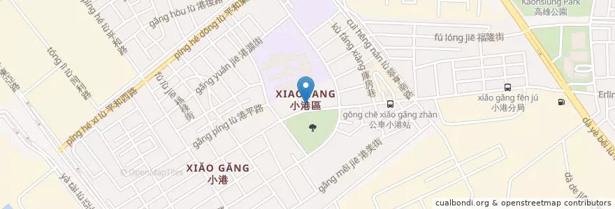 Mapa de ubicacion de 高雄銀行 en Taiwan, Kaohsiung, Xiaogang District.