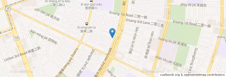 Mapa de ubicacion de 國泰世華商業銀行 en 台湾, 高雄市, 前鎮区.