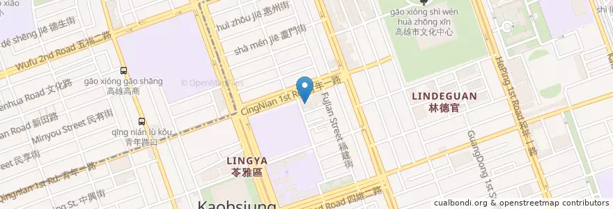 Mapa de ubicacion de 臺灣中小企業銀行 en 台湾, 高雄市, 苓雅区.