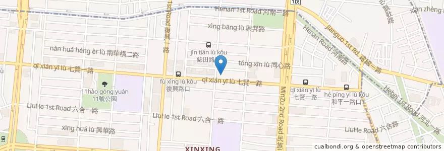 Mapa de ubicacion de 合作金庫商業銀行 en Taiwan, Kaohsiung, Distretto Di Xinxing.