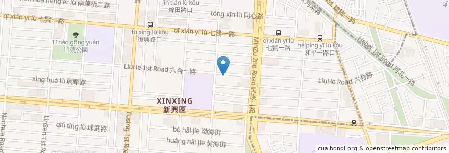 Mapa de ubicacion de 高雄銀行 en Taïwan, Kaohsiung, 新興區, District De Lingya.