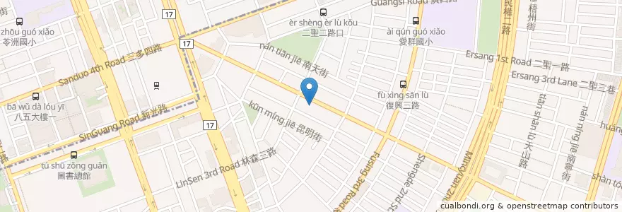 Mapa de ubicacion de 合作金庫商業銀行 en 臺灣, 高雄市, 苓雅區.