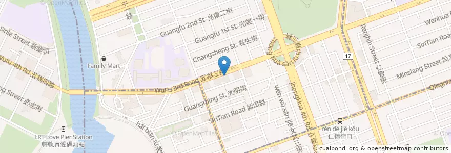 Mapa de ubicacion de 臺灣中小企業銀行 en Taiwan, Kaohsiung, 前金區.