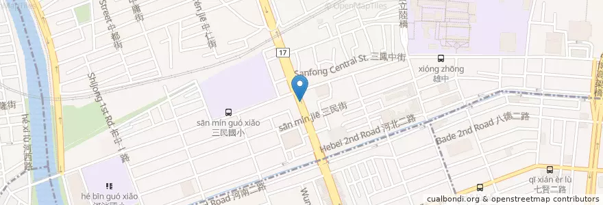 Mapa de ubicacion de 第一商業銀行 en 타이완, 가오슝시, 싼민구.