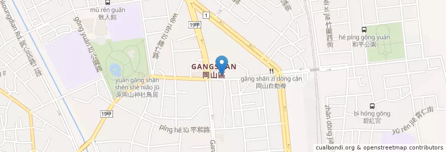 Mapa de ubicacion de 永豐商業銀行 en Taiwan, Kaohsiung, 岡山區.