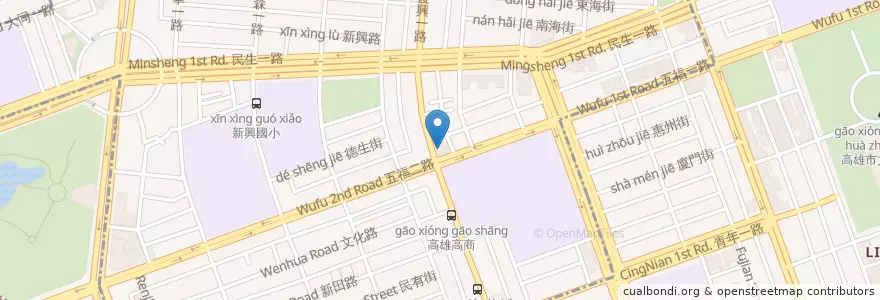 Mapa de ubicacion de 兆豐國際商業銀行 en 台湾, 高雄市, 新興区, 苓雅区.
