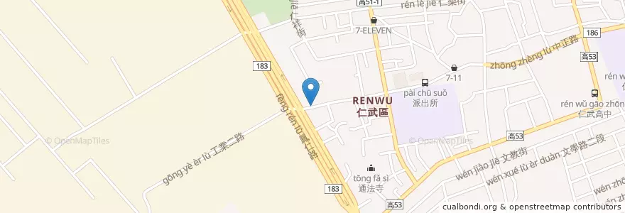 Mapa de ubicacion de 兆豐國際商業銀行 en Taiwan, Kaohsiung, 仁武區.