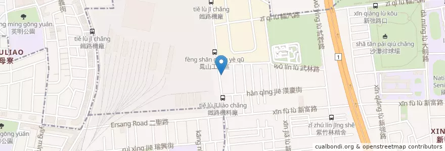 Mapa de ubicacion de 台中商業銀行 en 臺灣, 高雄市, 鳳山區.