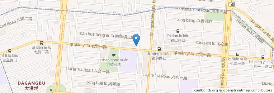 Mapa de ubicacion de 台新國際商業銀行 en 台湾, 高雄市, 新興区, 三民区.