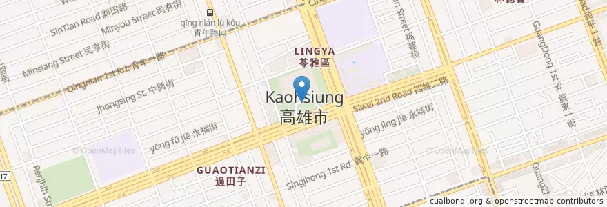 Mapa de ubicacion de 高雄銀行 en تايوان, كاوهسيونغ, 苓雅區.