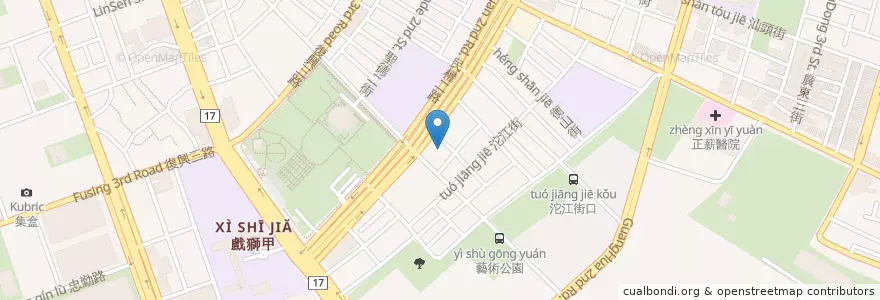 Mapa de ubicacion de 高雄銀行 en Taiwan, Kaohsiung, Qianzhen District.
