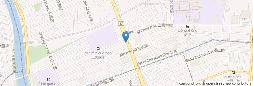 Mapa de ubicacion de 陽信商業銀行 en Taiwan, Kaohsiung, Sanmin.