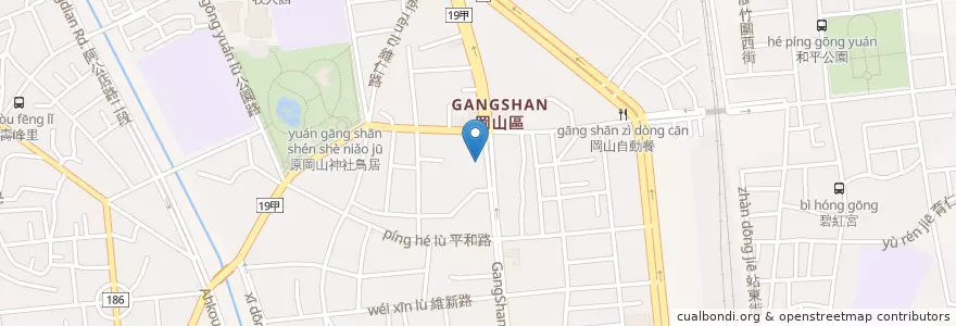Mapa de ubicacion de 華南商業銀行 en Taïwan, Kaohsiung, Gangshan.