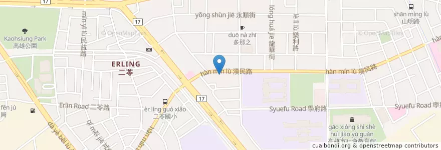 Mapa de ubicacion de 臺灣新光商業銀行 en 臺灣, 高雄市, 小港區.