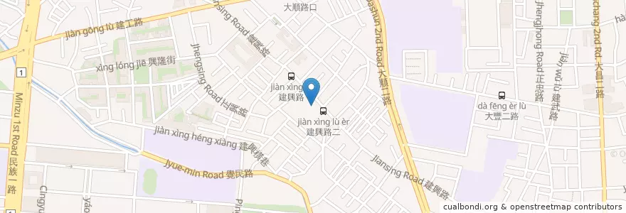 Mapa de ubicacion de 台新國際商業銀行 en Taiwan, Kaohsiung, Sanmin.