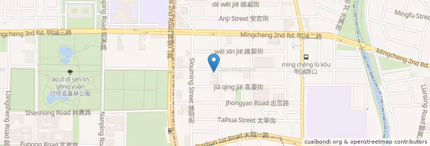 Mapa de ubicacion de 台北富邦商業銀行 en 타이완, 가오슝시, 구산 구, 싼민구.