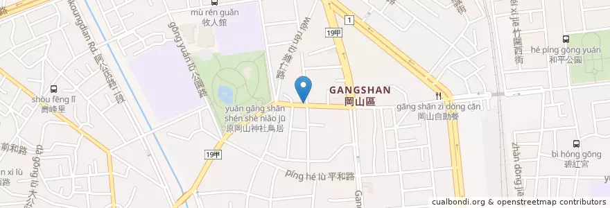 Mapa de ubicacion de 臺灣銀行 en Taiwan, Kaohsiung, Distretto Di Gangshan.