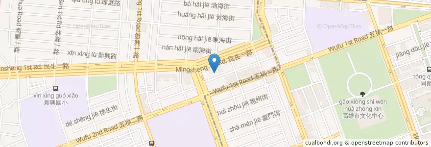Mapa de ubicacion de 滙豐(台灣)商業銀行 en تايوان, كاوهسيونغ, 新興區, 苓雅區.