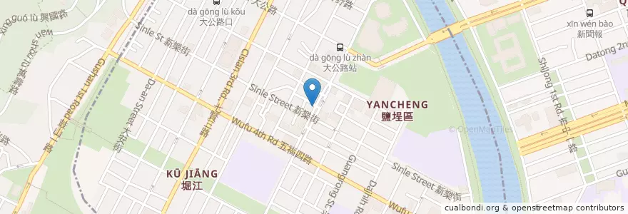 Mapa de ubicacion de 合作金庫商業銀行 en Тайвань, Гаосюн, 鹽埕區.