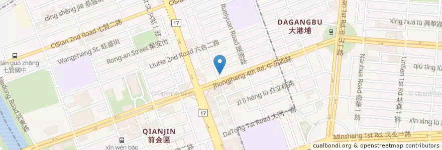 Mapa de ubicacion de 國泰世華商業銀行 en Taiwan, Kaohsiung, 前金區.