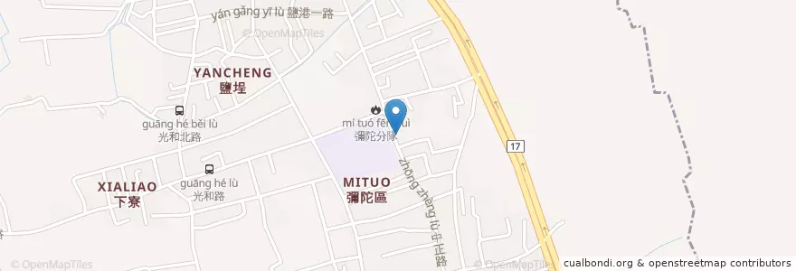 Mapa de ubicacion de 臺灣新光商業銀行 en Taiwan, Kaohsiung, 彌陀區.