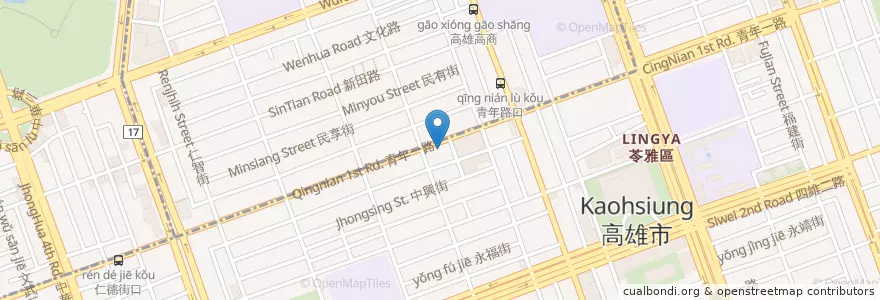 Mapa de ubicacion de 陽信商業銀行 en Taiwan, Kaohsiung, 苓雅區.