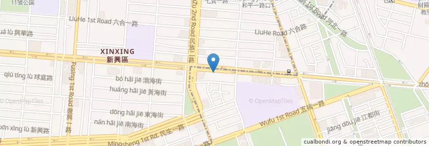 Mapa de ubicacion de 永豐商業銀行 en تايوان, كاوهسيونغ, 新興區, 苓雅區.