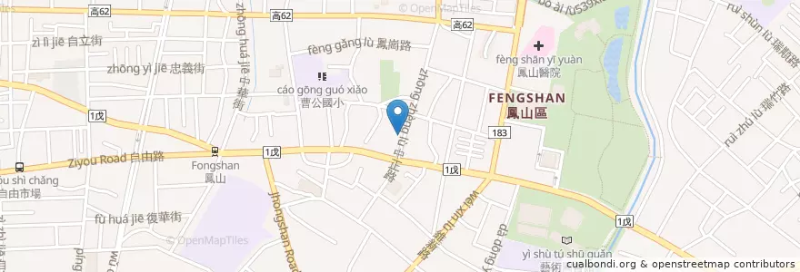 Mapa de ubicacion de 合作金庫商業銀行 en Taiwan, Kaohsiung, 鳳山區.