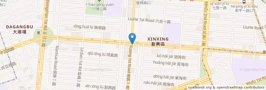 Mapa de ubicacion de 王道商業銀行股份有限公司 en Taiwan, Kaohsiung, 新興區.