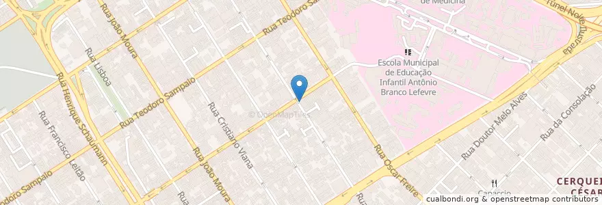Mapa de ubicacion de Ponto de Táxi Capote Valente en ブラジル, 南東部地域, サンパウロ, Região Geográfica Intermediária De São Paulo, Região Metropolitana De São Paulo, Região Imediata De São Paulo, サンパウロ.