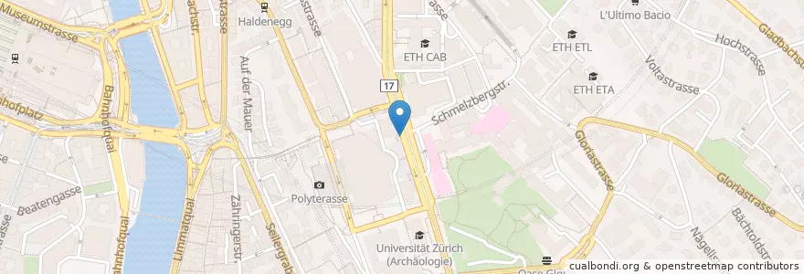 Mapa de ubicacion de ETH/Universitätsspital en Schweiz, Zürich, Bezirk Zürich, Zürich.